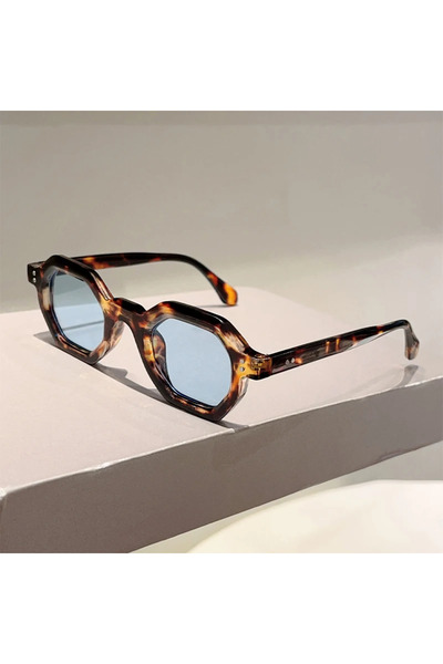 Choice1 without case leopard-blue KAMMPT Polygon Sunglasses 2025 New Fashion ...
