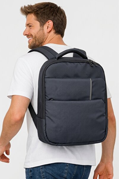 başkent çanta Laptop Backpack with Double Compartments, Waterproof, 15.6 Inch...