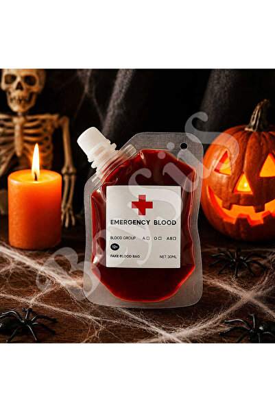 BeySüS Cadılar Bayramı Halloween Yapay Kan Acil Kan Torbası 30 ml