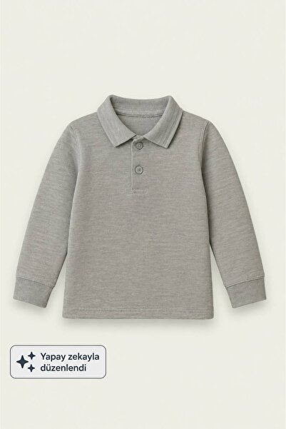 My Kids Wear Long Sleeve Collared T-Shirt for School 7-15 Years 12081