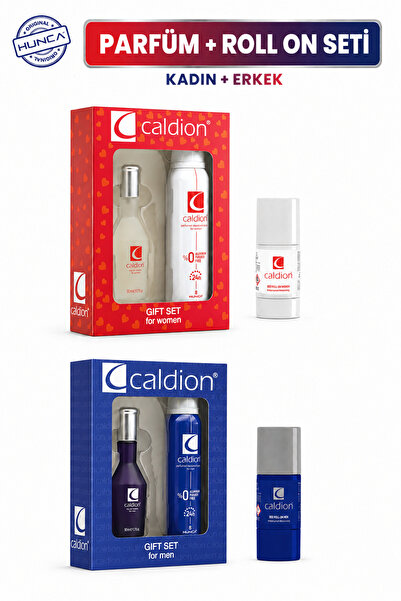 Caldion Bay 50ml Parfüm + Deo+rolon + Bayan 50ml Parfüm 4'lü Set