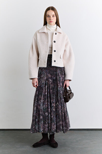 Manuka Wide Piece Patterned Skirt Dark Romance