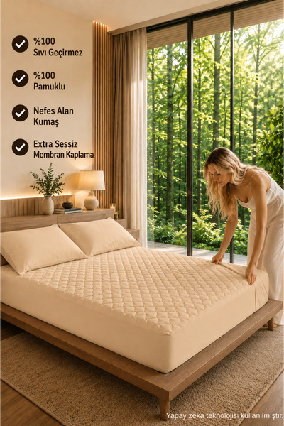 ELY PARKER Colorful Mattress Cover Liquid-Proof Cotton Quilted Fitted Brown D...