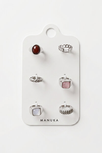 Manuka Nero Ring Set Silver