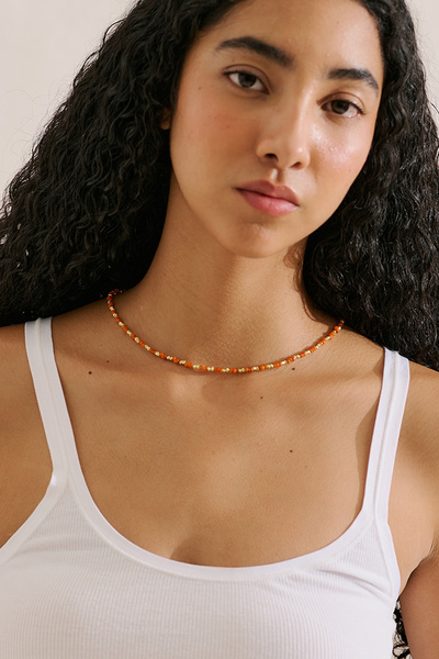 Manuka Mia Bead Necklace Orange