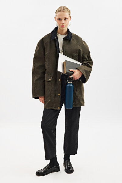 Manuka OVERSIZE KONTRAST YAKALI PARKA BOZ GRİ