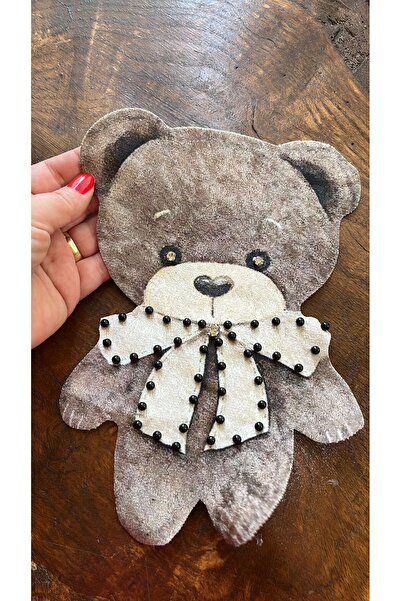 Gönülden Tasarım 23X17 cm Velvet Bead Stone Embroidery Bear Embroidery Sewing...