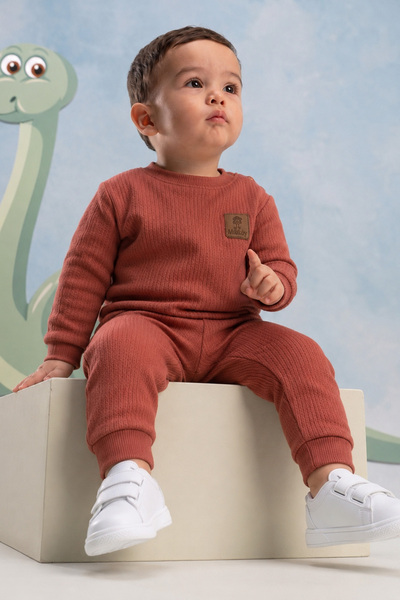 Rocha Baby Rocha Bebek Textured Nikuby Embroidered 2-Piece Set - Sweatshirt a...