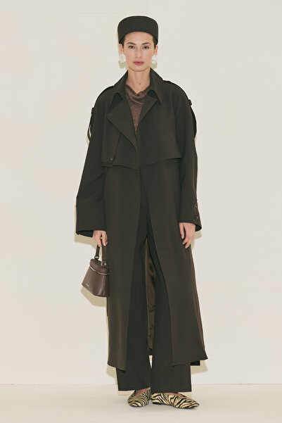 Manuka Limited Edition Wide Sleeve Trench Coat Aci Brown