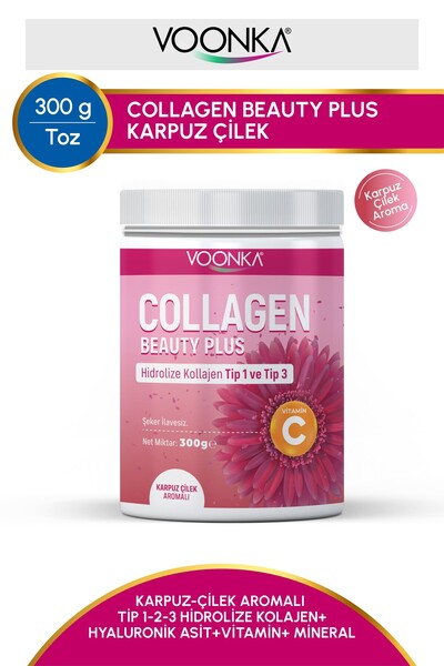 Voonka Collagen Beauty Plus - Karpuz Çilek Aromalı - 300gr