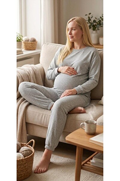 Motherway Γυναικεία φόρμα εγκυμοσύνης σε γκρι χρώμα