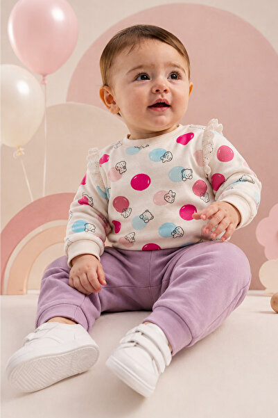 Rocha Baby Rocha Baby Girl Teddy Bear and Balloon Printed 2-Piece Set - Set o...