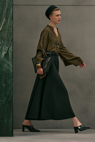 Manuka Skirt Formed Wide Pants Black