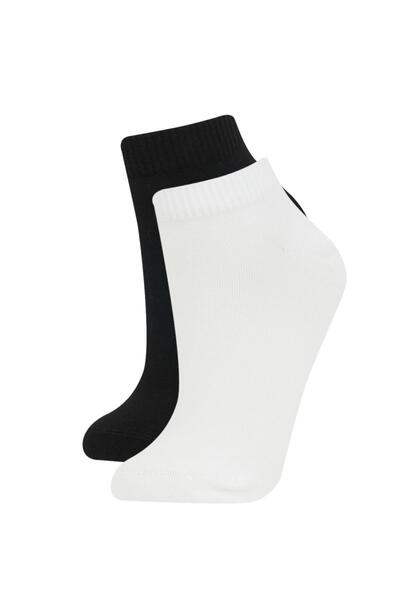 DeFacto Women's 2-Piece Bamboo Socket Socks B6913axns