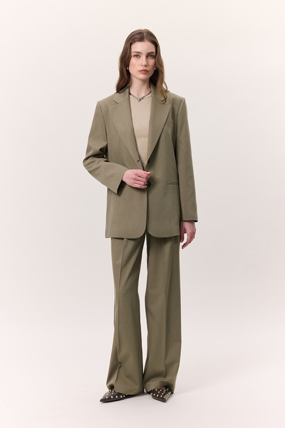 Manuka Wide-Lette Palazzo Pants Green