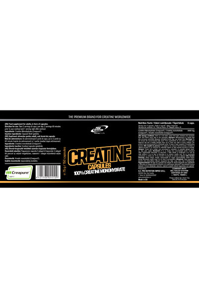 Pro Nutrition Creatină monohidrată (Creapure®) sub formă de capsule, 150 capsule