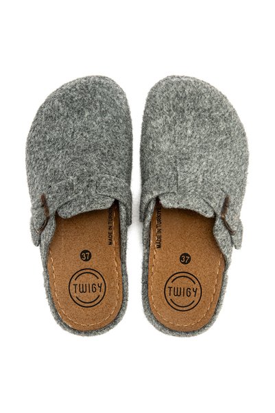 Twigy Tuana Kadın,Garson Boy Ev Terliği Füme 36/40