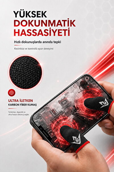 ZOİNCO E-spor Parmak Eldiveni - Ter Geçirmez Oyun Eldiveni (2 Çift - 4 Adet) Pubg/free Fire