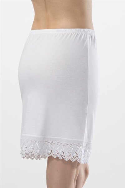 TÜREN 2-Pack, 100% Cotton, Lace Skirt, Women's Combed Cotton Jupon