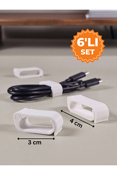 TEKMAKG 2'li Set Pratik Kablo Düzenleyici Klips (3 cm ve 4 cm) Masaüstü Kablo...