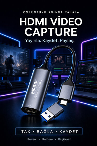 4K HDMI Video Capture 30Hz Type-C Card USB 3.0 ve Görüntü Yakalama Kartı
