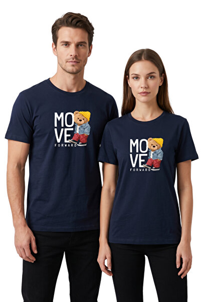 DK DAKSEL Move Forward Bereli Ayıcık Baskılı Oversize Regular Fit Unisex Tişört
