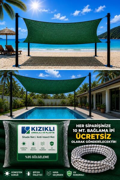 KIZIKLI GÖLGELİK %95 Kolonlu Kuşgözlü 4 MT X 6 MT