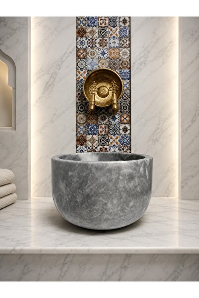 banyodecor Gri Çanak Mermer Kurna