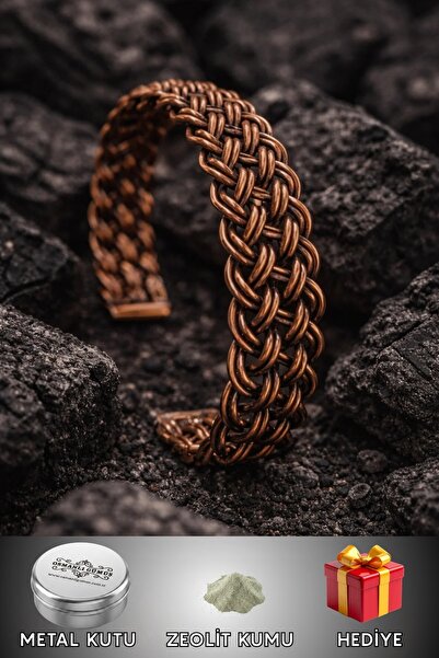 OSMANLI GÜMÜŞ Women's Copper Bracelet - Three Row Braided Thick Model Copper ...