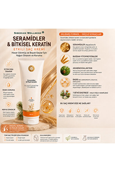 Siberian Wellness Kuru Ve Boyalı Saçlar Için Saç Kremi- Dry An Colored Hair C...