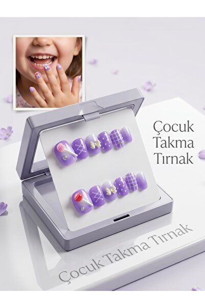 SEVRU Çocuk Takma Tırnak, Yeni Desenli 12'li Çocuk Takma Tırnağı & 24'li Pro ...