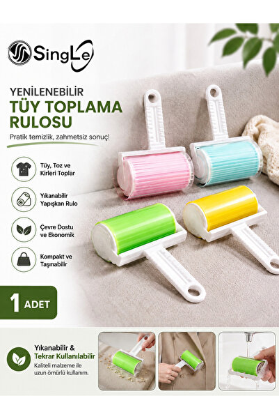 Single Yıkanabilir Pratik Tüy ve Toz Toplama Rulosu Aparatı