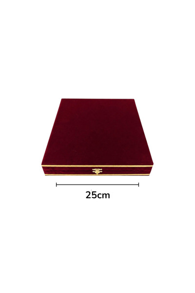 DM PORSELEN KADİFE KUTU 25 CM TABAK BORDO