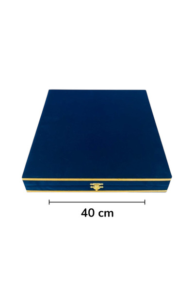 DM PORSELEN KADİFE KUTU 40 CM TABAK LACİVERT