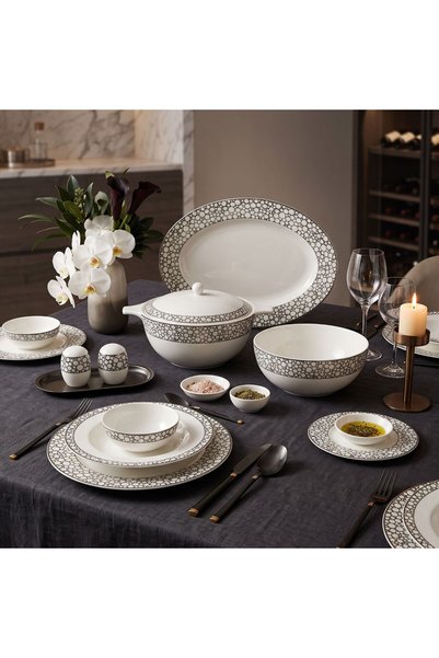 ROYAL CANTERBURY Silver Pearl 72 Parça Yemek Takımı Seti