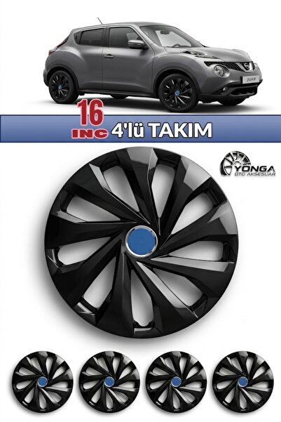 YONGA OTO AKSESUAR NİSSAN JUKE 16 İnç Kırılmaz Jant Kapağı 4 Adet Piano Black...