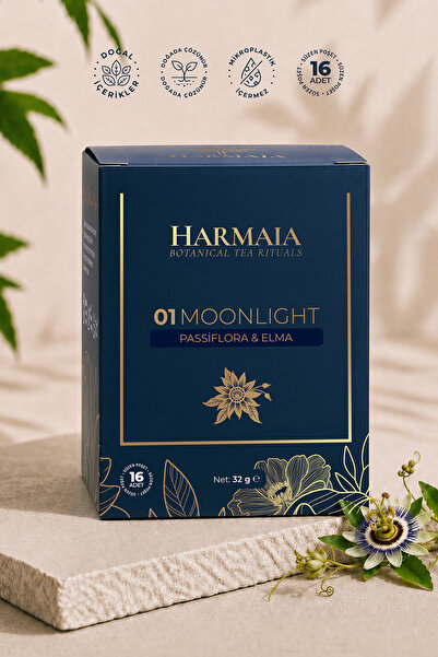 HARMAIA Moonlight Tea- Passiflora ve Elmalı Uyku Çayı- 16’lı Poşet Çay, 32 gr
