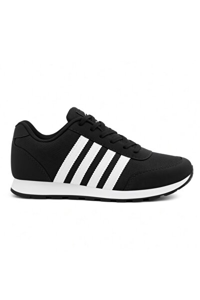 BOUIS Erkek Siyah Çizgili Günlük Sneaker – Rahat Yumuşak Tabanlı Bağcıklı Spo...
