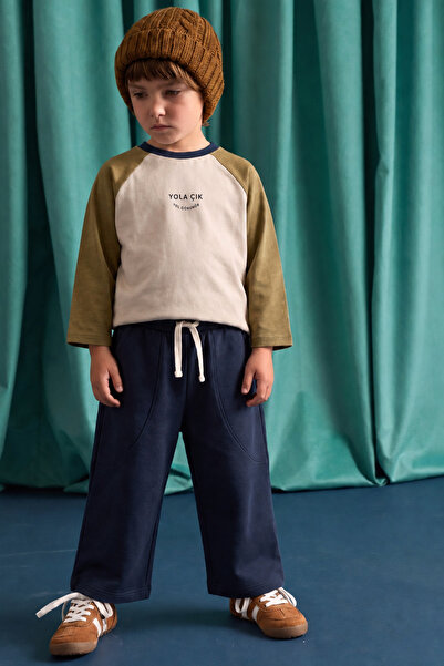 Cigit Mevsimlik Reglan Kol T-Shirt Takım 2-10 Yaş Kum