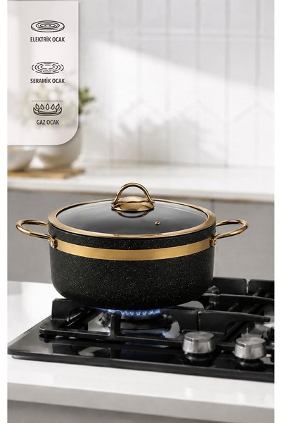 parem 9 piece gold line granite pot and pan set