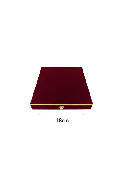DM PORSELEN KADİFE KUTU 18 CM TABAK BORDO