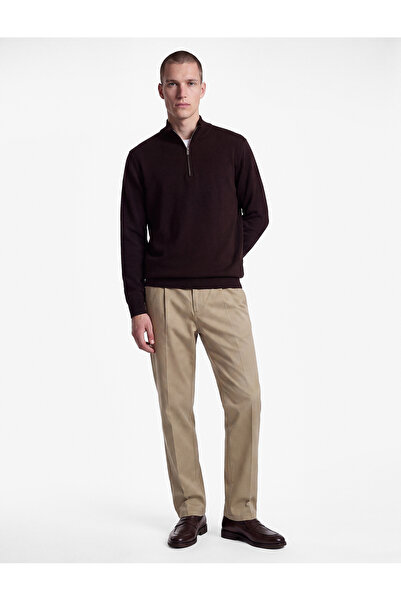 Koton Long Sleeve Viscose Half-Zip Collar Knitwear Sweater