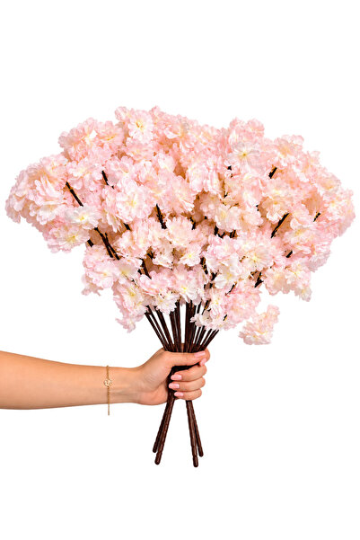 Beitna Helw Set of 4 High-Density Artificial Cherry Blossom Bunches — Baby Pink