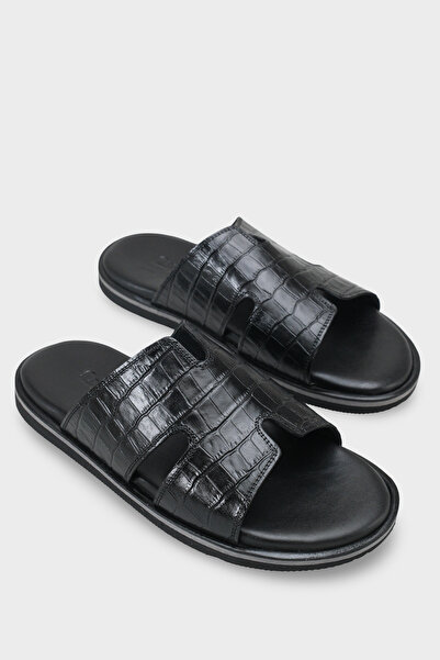 Capone Outfitters Wendell Wide-Strapped Genuine Leather Men's Slippers