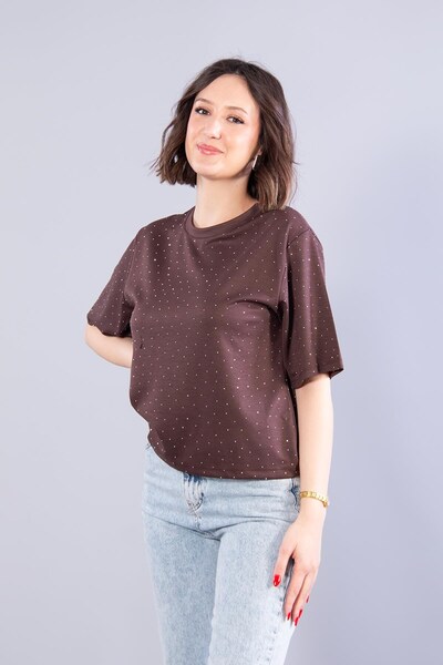 Mckanzie 26768 Taşlı Modal Kumaş T-shirt