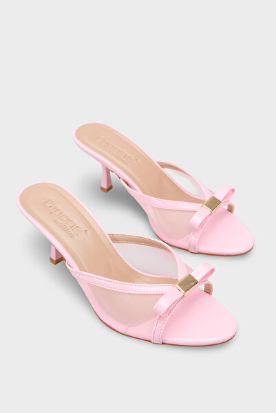 Capone Outfitters Robbi Pointed Toe Mesh Bowknot Medium Heeled Stylish Women'...
