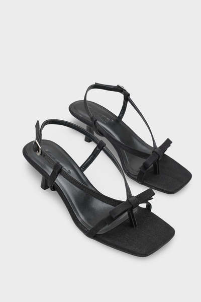 Capone Outfitters Lacey Satin Medium Heeled Blunt Toe Women's Shoes Sandals