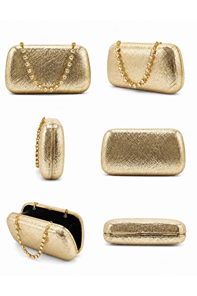 Millacom Stone Detailed Strap Women's Evening Dress Bag, Wedding Bag, Event B...