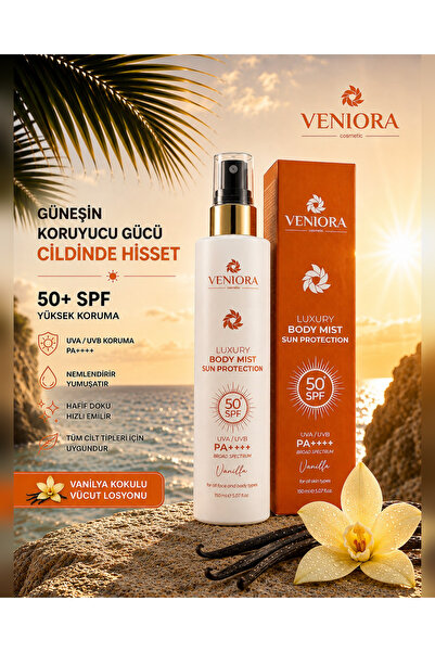 Veniora Vanilya Kokulu Güneş Koruyucu Vücut Spreyi SPF 50+ PA++++ Body Mist 1...