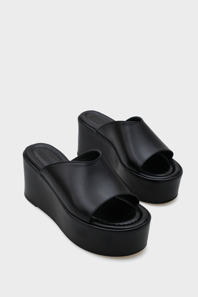 Capone Outfitters Marta Platform Metallic Single Strap Damskie Klapki